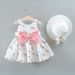 Kids’ Clothing New Summer Girls Cherry Print Bow Dress With Hat_viptrois.com
