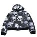 Men's Clothing Double Sided Layered Skull Print Y2K Retro Print Hoodie – Double-Sided Layering Streetwear With Skull Design, Unisex Vintage Pullover_viptrois.com