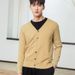 Spring And Autumn V-Neck Cardigan Men's Wool Thin Loose Korean Style Cashmere Knitted Sweater Jacket Trendy Youth_viptrois.com