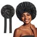 Elastic ribbon bow color Ding round hat Solid color night hat wide brim hairdressing headscarf hat_viptrois.com