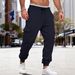 Men's Fleece-Lined Cargo Jogger Pants - Relaxed Fit, Multi-Pocket, Drawstring Waist, Winter Casual & Sporty_viptrois.com