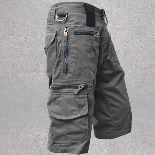 Men's Loose Fit Straight Leg Summer Plus Size Trendy Casual Mid-Length Cargo Shorts With Multiple Pockets_viptrois.com