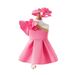 New Summer Girls Suits For Small And Medium Children Flying Sleeves Flower Puffy Skirt Dress Hair Accessories_viptrois.com