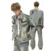 Men's Clothing New Products Niche Trend Old Wasteland Style Heavy Industry Denim Suit Trend_viptrois.com