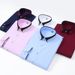 Men's Contrast Collar Stretch Long-Sleeve Shirt – Business Casual, Wrinkle-Free & Breathable, Versatile For Work & Leisure_viptrois.com