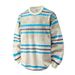 Men's Casual Striped Sweatshirt – Long Sleeve Crewneck Pullover With Color Block Design (White, Grey, Black, Beige)_viptrois.com