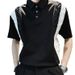 Men's Clothing Shirt Collar Polo Shirt Men's Niche Design Summer Short Sleeved Trendy Brand Handsome Lapel Splicing T Shirt Three Quarter Sleeves_viptrois.com