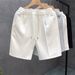 Men's Quick-Dry Drawstring Shorts 5" Inseam Mid Waist Beach & Gym Essential CoastalFlex Comfortable Polyester Shorts For Spring Summer Autumn_viptrois.com