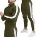 Men's Clothing Long Sleeve Pants Casual Sports Suit Spliced Stand-up Collar Slim Fit Men's Suit_viptrois.com