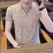 Summer's New Ice-like Short-sleeved T-shirt For Men, Round Neck Trendy Thin And Breathable Ice Silk Top For Men_viptrois.com