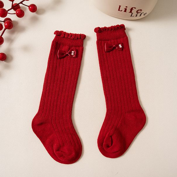 Mother & Kids Children's socks autumn and winter style long socks girls baby socks cotton calf socks princess style cute bow_viptrois.com