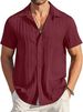 Men's Clothing Men's Clothing New Men's Shirt Loose And Comfortable Textured Shirt Vertical Striped Short Sleeved Pocket Shirt_viptrois.com