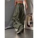 Women's Vintage Cargo Pants – High Waist Wide Leg Oversized Trousers With Drop Hem (Blue/Pink/Yellow/Black, S-5XL)_viptrois.com