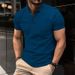 Unbeatable Quality Summer Short Sleeved Men's New Solid Color Henry Collar Button Slim Fit Ball Shirt_viptrois.com