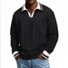 Men's Clothing Corduroy Long Sleeve Pullover Sweater – Thickened V-Neck Winter Casual Top (Army Green, Burgundy, Khaki, Black, Beige, Gray, Brown)_viptrois.com