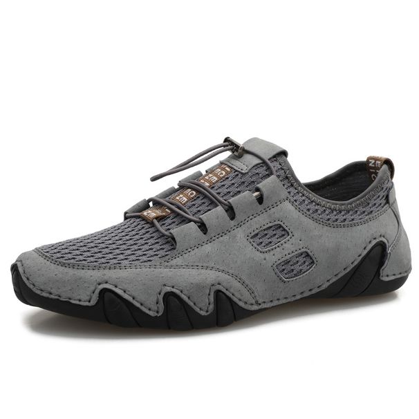 New Men's Shoes Mesh Shoes Breathable Sports Men's Casual Shoes Leather Shoes Versatile Trend Shoes_viptrois.com