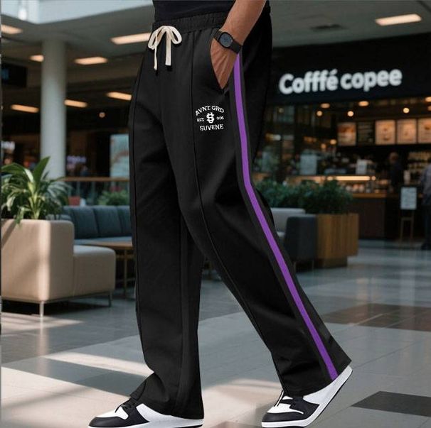 Unisex Retro Sport Pants - American Classic Color Block Sweatpants | Relaxed Fit With Elastic Waist_viptrois.com