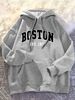 Men's Autumn And Winter Casual Fashionable Loose Hoodie Boston. 1997 Print Warm Long Sleeved Pullover Sweater_viptrois.com
