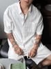 Men's Old Money Style Linen Suit Casual Summer Thin Relaxed Lazy Shirt Short Sleeve Shorts Complete Set_viptrois.com