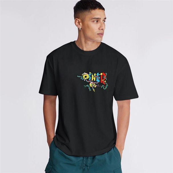 With Brand Logo 100% Cotton Summer Men Loose T-Shirts Casual Breathable Short Sleeves Fashion Outdoor High Street Top_viptrois.com
