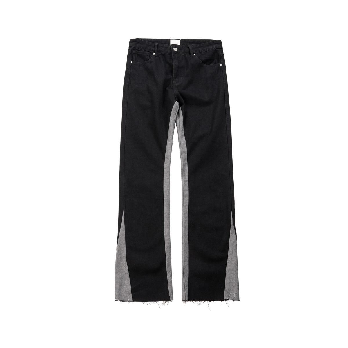 Men's Clothing Street Retro Washed Distressed Loose Wide Leg Wrinkled Patchwork Contrast Color Flared Jeans Jeans_viptrois.com