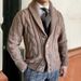 Loom 2024 Autumn Winter New Knitted Cardigan Turn-down Collar Long Sleeve Twisted Sweater Jacket Cross-border Trade Men's_viptrois.com