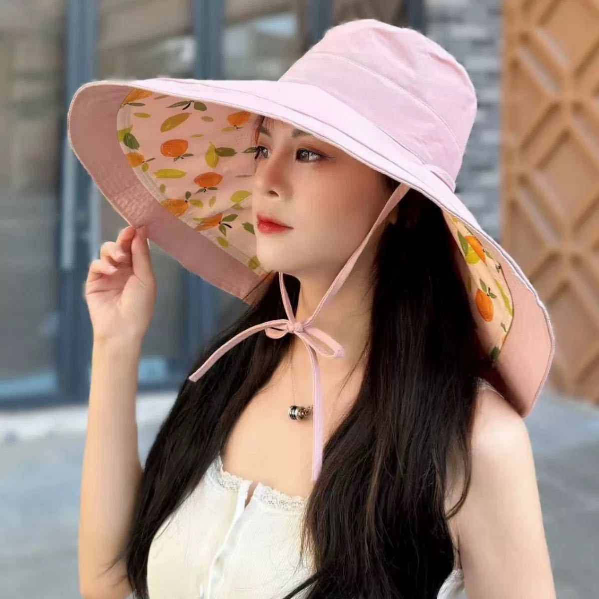 18CM Oversized Brim With A Double-sided Fisherman For Women's Summer Korean Version Sunshade, UV Protection, And Sun Hat_viptrois.com