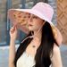 18CM Oversized Brim With A Double-sided Fisherman For Women's Summer Korean Version Sunshade, UV Protection, And Sun Hat_viptrois.com