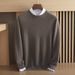 Nordmann High-End Men 100% Pure Cashmere Round Neck Simple Pullover Sweater Loose Warm Knitted Base Shirt_viptrois.com