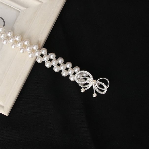 fashionable and elegant pearl waist chain Internet popular inlaid rhinestone dress decorative belt women's belt batch_viptrois.com