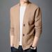 "Men's Solid Color Knit Cardigan – Lightweight Spring & Fall Jacket (Casual Slim-Fit Open Front, Versatile Layering Essential)"_viptrois.com