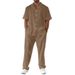 New Men's Commuter Suit Casual Button Up Shirt Short Sleeve Pants Men's Everyday Wear_viptrois.com