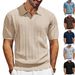 Men's Clothing New Mesh Hole Hollow Lapel Polo Sweater Knitted Breathable V Neck In Small Batches_viptrois.com