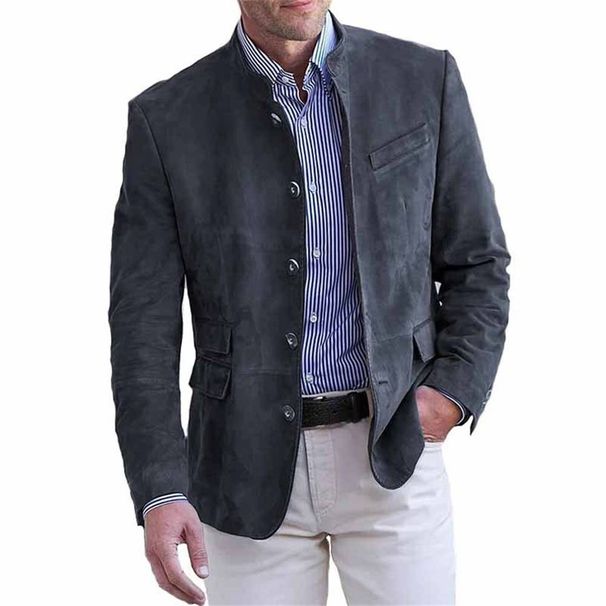 Autumn 2025 European-Amecian Fashion Blazers Men's Pure Color Single-Breasted Long Sleeve Slim Corduroy Suit Jacket S-3XL_viptrois.com
