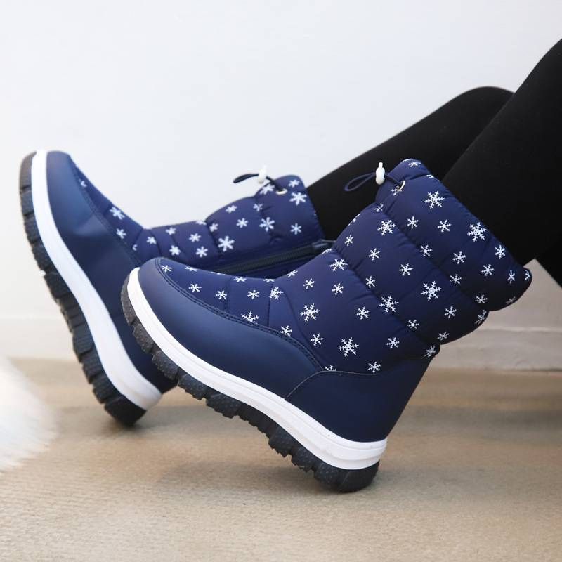2025 New Winter Snow Boots For Children, Mid-calf Thick-soled Warm Cotton Shoes And Fleece Long Boots_viptrois.com