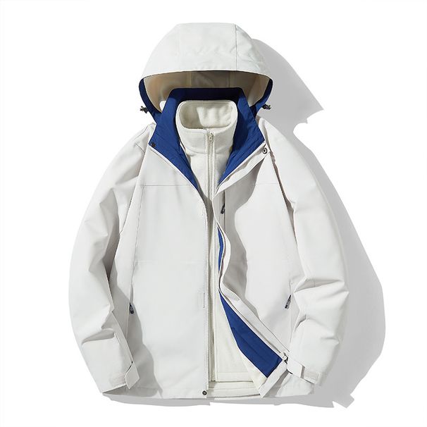 Men's Three-in-one Detachable Fleece Inner Lining Waterproof Couple's Ski And Mountaineering Suit For Autumn And Winter_viptrois.com