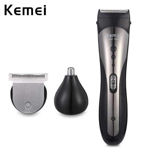 Kemei-1407 3 In 1 Professional High Quality Trimmer Shaver Advanged Shaving System Hair Cutting With 4 Combs_viptrois.com
