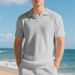 Men's Summer Shirt American Style Loose Casual Burke Collar Short Sleeve Breathable Cotton Blend In White Black Blue_viptrois.com