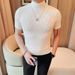 Good Things Recommend Douyin Hot Summer New Men's Short-sleeved T-shirt Semi-turtleneck Bottoming Shirt Personalized Texture Pattern T_viptrois.com