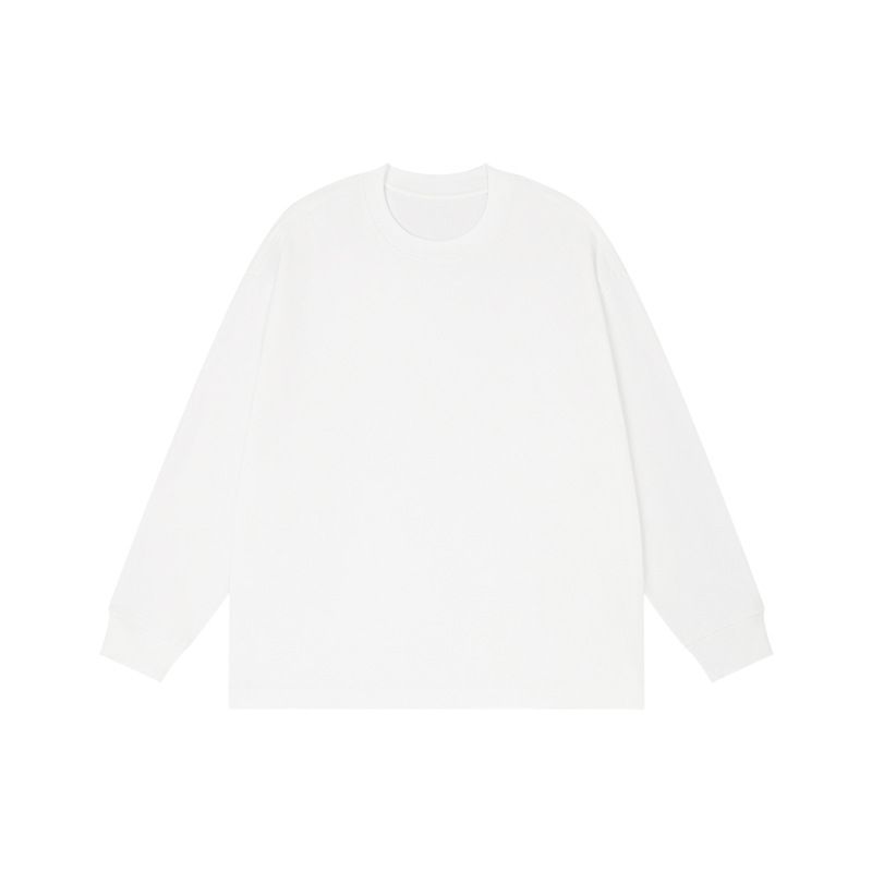 300g Heavyweight Japanese Style Simple Solid Color Long Sleeve T-Shirt For Men 2024 New Autumn Winter Versatile Pure_viptrois.com
