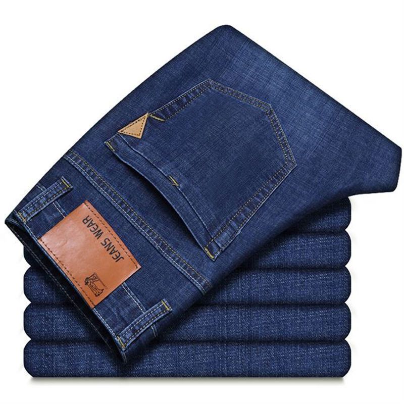 Men's Clothing Middle Aged And Young Men's Jeans Straight Slim Business Fashion All Match Gentleman Stretch Men's Casual Trousers_viptrois.com
