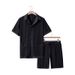 Men's Summer Hawaiian Print Short Sleeve Shirt & Shorts Set, Breathable Beach Outfit For Tropical Vacation, Casual Linen-Like Polyester Fabric_viptrois.com