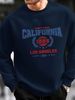 Men's Loose Casual Fashion California Letter Pattern Printed Round Neck Long Sleeved Pullover Hoodie For Autumn And Winter_viptrois.com