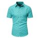 Men's Clothing Men's Digital Printing Thin Shirt Men, Slim Button Daily Casual Short Sleeved Men's Shirt_viptrois.com