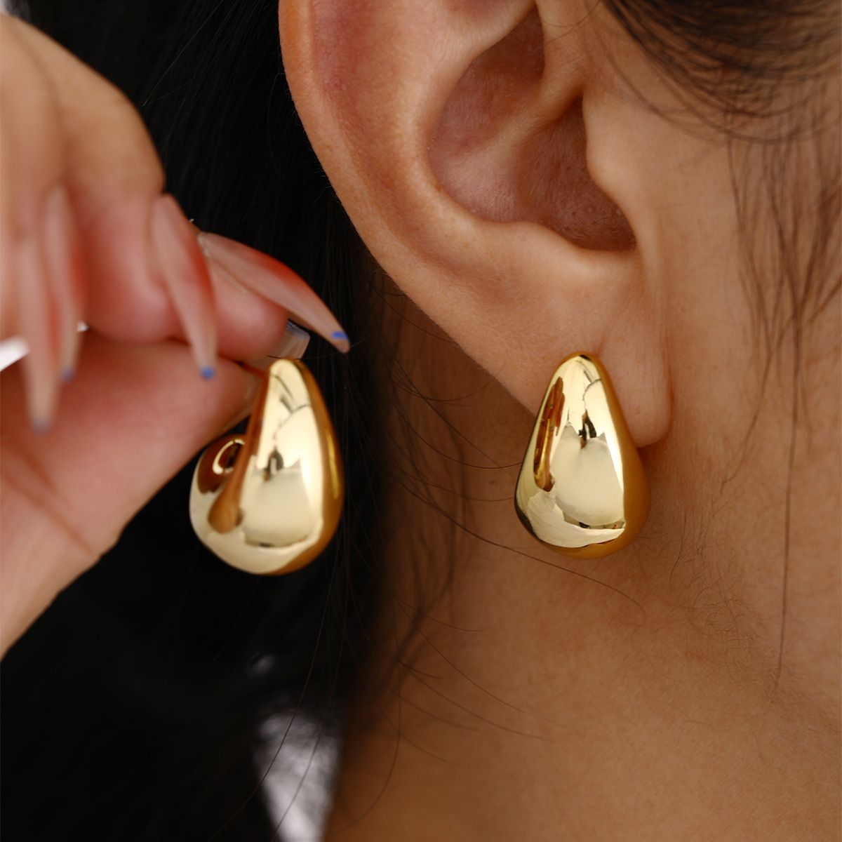 Children's Hair Accessories Water Drop Earrings Niche Temperament Simple Earrings_viptrois.com