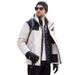 Korean Style Men's Down Jacket – Trendy Couple Matching Hooded Puffer Coat, Lightweight & Fashionable (Black/Ivory White/Tea Green, XS-3XL)_viptrois.com