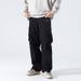 Men's Utility Cargo Jeans – Oversized Washed Denim Pants With Multi-Pockets, Streetwear Baggy Trousers For Urban Style (Black/Gray), S-2XL_viptrois.com