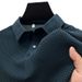 Men's Clothing Summer Mesh Ice Silk Short Sleeved T Shirt Men's Shirt Collar Color Slippery Material Polo Shirt Half Sleeved Clothes_viptrois.com