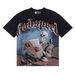 Retro Skull Print High Street Unisex Washed Distressed Short-Sleeve T-Shirts_viptrois.com