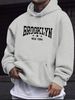 Men's Autumn And Winter Casual Fashionable Loose Hooded Sweatshirt With Letter Pattern Printed Warm Long Sleeved Pullover_viptrois.com